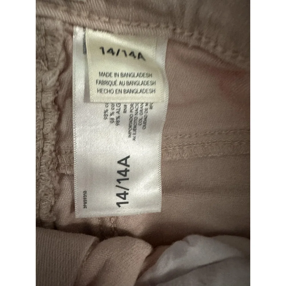 OshKosh B'gosh Pants Girls 14 Pink Cropped Twill Raw Hem Casual Chinos‎